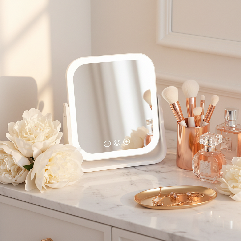 Double-Sided LED Makeup Mirror With 3X Magnifier