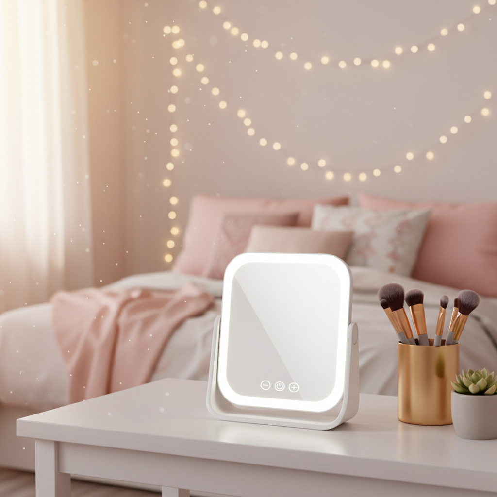 Double-Sided LED Makeup Mirror With 3X Magnifier