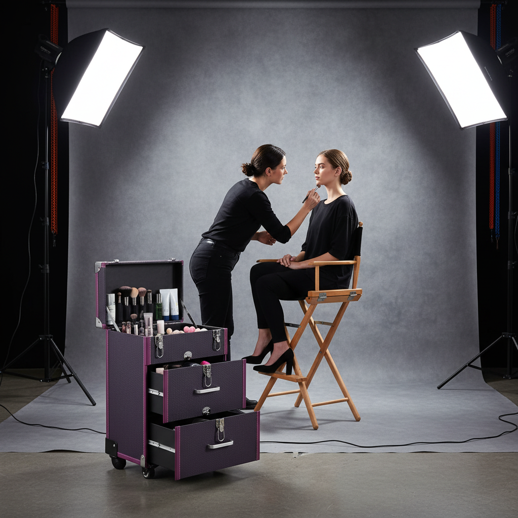 Professional Rolling Makeup Train Case