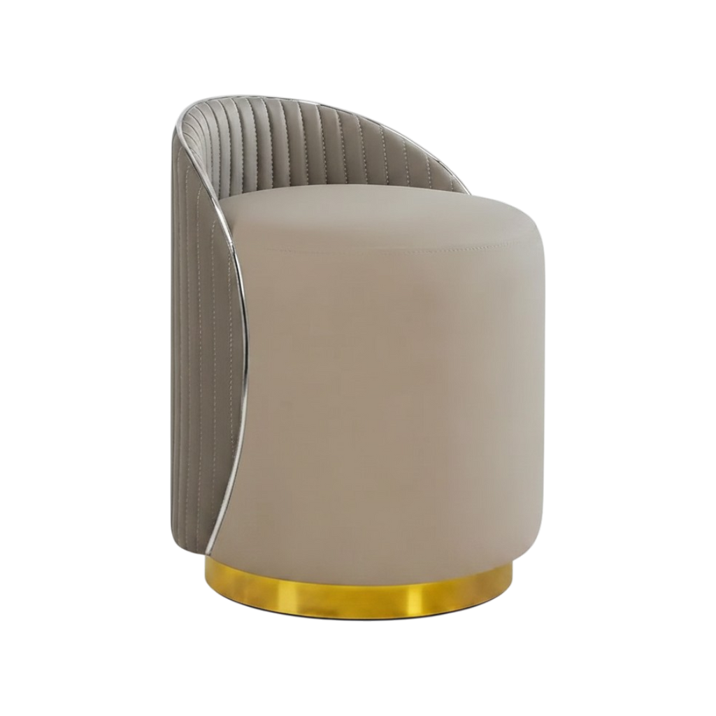 Modern Ottoman Vanity Stool - Gray