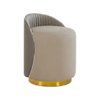 Modern Ottoman Vanity Stool - Gray