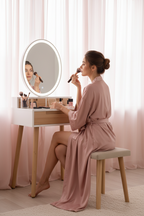 Compact Vanity Desk with Mirror and Storage for Small Spaces