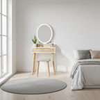 Compact Vanity Desk with Mirror and Storage for Small Spaces