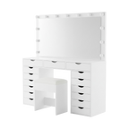 15 Drawers Vanity Set - White