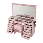 15 Drawers Vanity Set - Pink