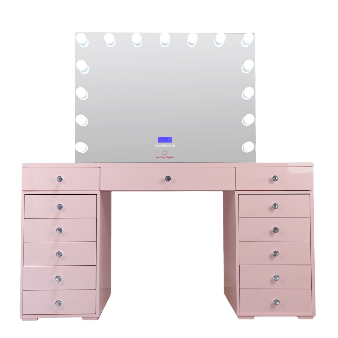 Glam & Glow – Smart Vanity Set Pink Edition — 13 Drawers