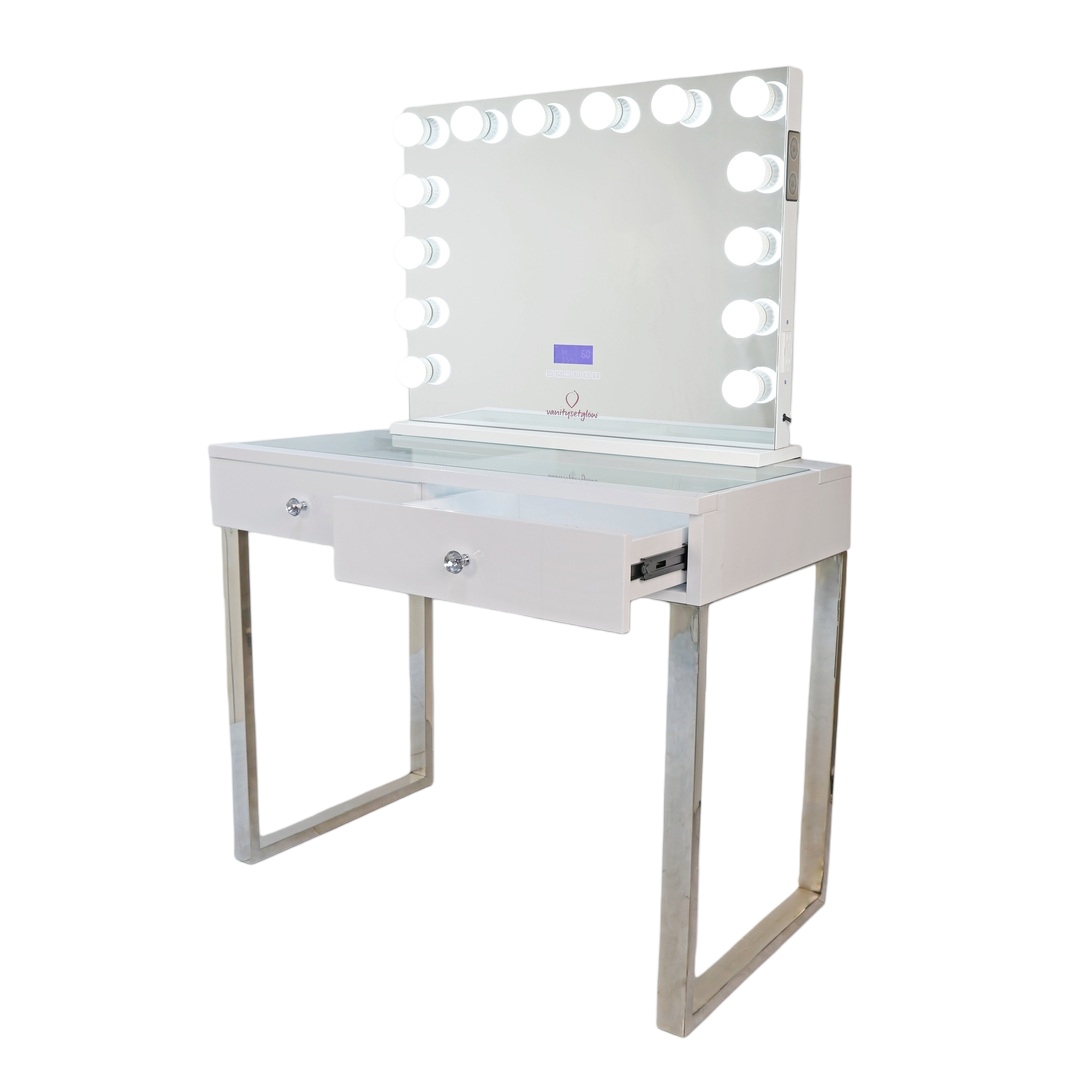 Baby Glow – Smart Vanity Set Glossy White Edition — 2 Drawers