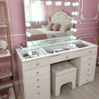 Glam & Glow – Smart Vanity Set Glossy White Edition— 13 Drawers