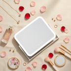 LED Makeup Mirror With Gold Frame - 17x13 Inches