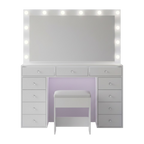 11 Drawers Vanity Set - White