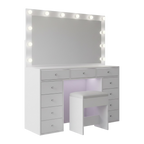 11 Drawers Vanity Set - White